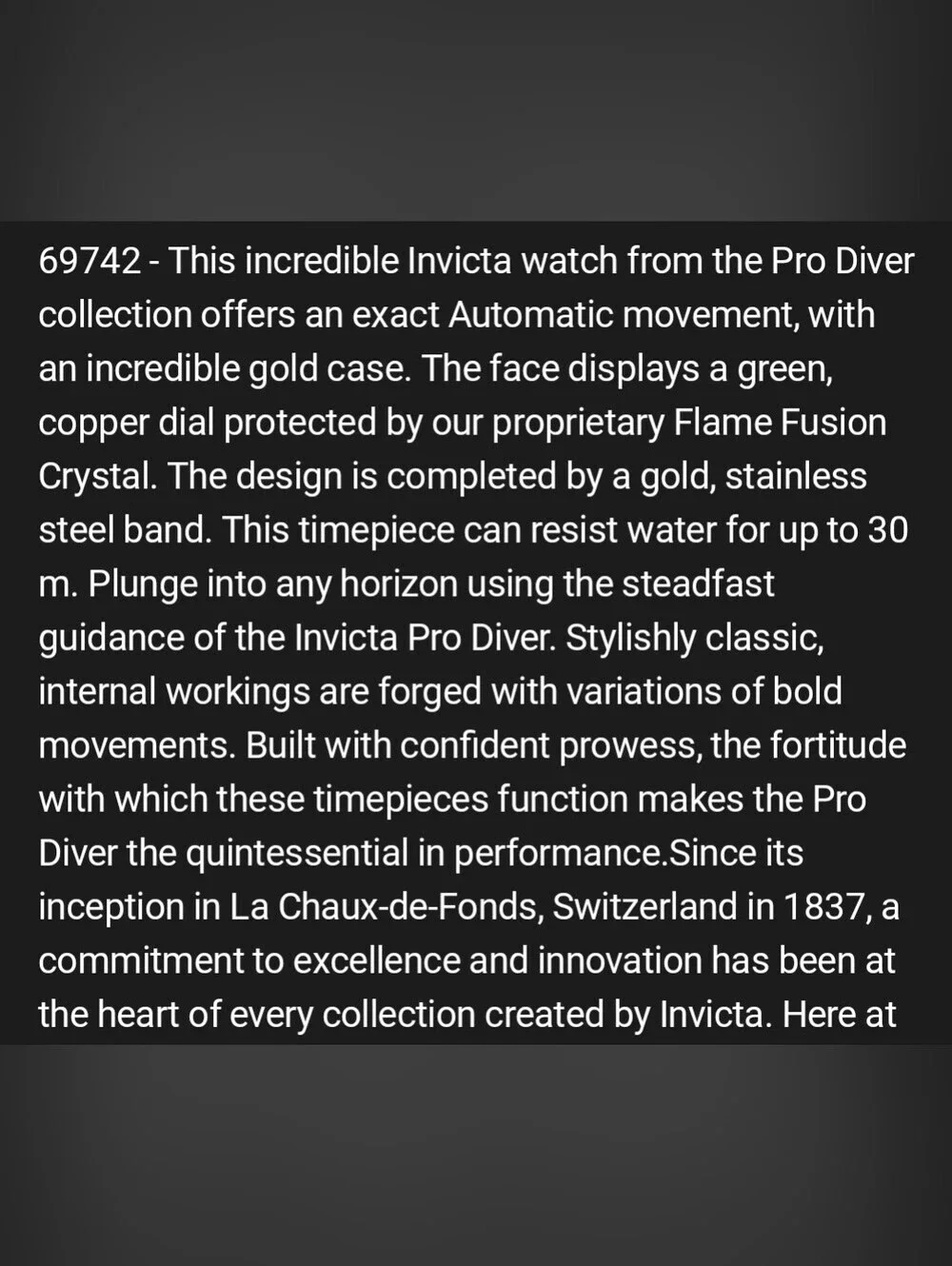 NWT 69742 Invicta Pro Diver Automatic Men's Watch - 40mm, Green Gold 3 Link Band